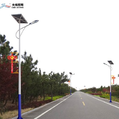 中國結太陽能路燈 路燈廠家 6米8米新農村市政工程LED太陽能路燈